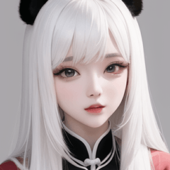white panda girl en