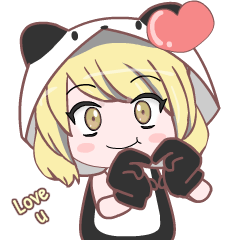 Kawaii Panda Girl : Pop-up stickers
