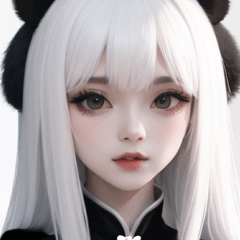 白黑熊貓姑娘