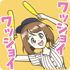 Baseball fan girl2 (navy/stripe)