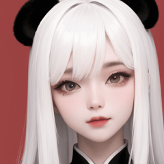 cutie white panda girl