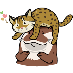 Toby otter and Leopard cat