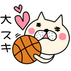 A cat that loves basketball