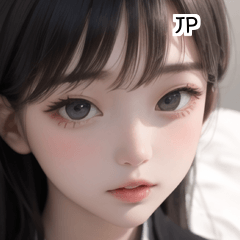 JP cute black hair girl