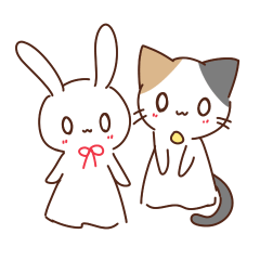 Rabbit hand puppet and Cat hand puppet