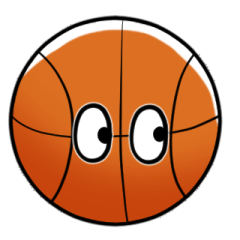 basketball with a face of emotions