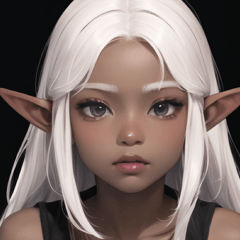 white hair dark elf