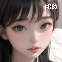 ENG cute black hair girl