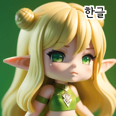 korean green elf girl