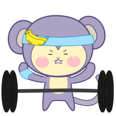 Cute Violet monkey4(Animated)