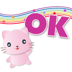 Cute Pink Cat-Practical Phrase Sticker