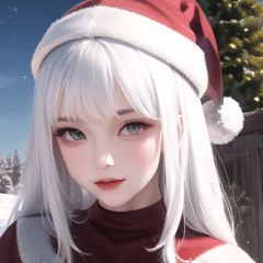 Pretty white Santa girl