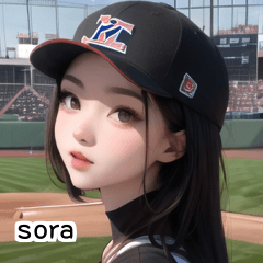 baseball cheerleader girl sora