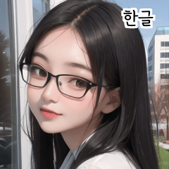 KR Black horn-rimmed glasses teacher