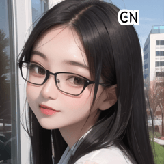 CN Black horn-rimmed glasses teacher