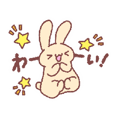 kawaii yuruyuru rabbit sticker 01