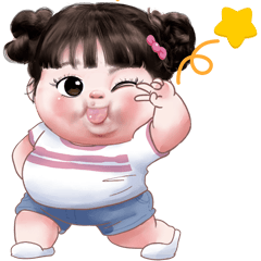 Tom Tam cute girl Big sticker (ENG)