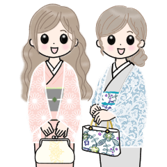 No text ! Kimono girls stickers
