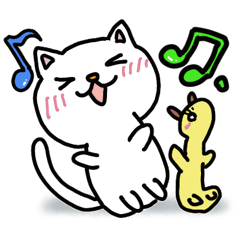 white cat lianchon simple Sticker