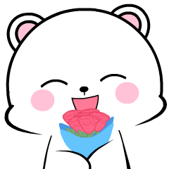Lovely white bear 7 : Animated Stickers