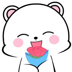 Lovely white bear 7 : Animated Stickers