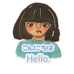 Greetingssticker of Japanese and English