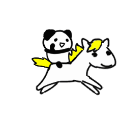 Panda and bird animation sticker