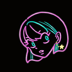 (Modified version) Neon girl sticker