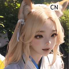 CN Fox nine tailed dog girl