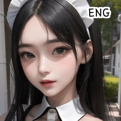 ENG A cute black-haired maid