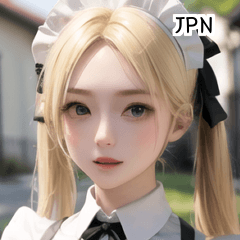 JPN blonde pretty maid girl