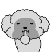 Conversation sticker of the black poodle
