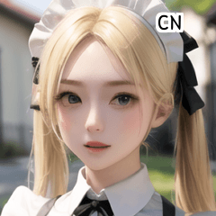 CN blonde pretty maid girl