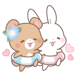 Rabbit & Bear's love Sticker Bear ver.6