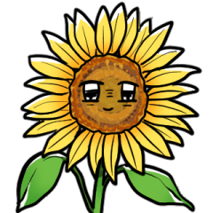 sunflower with a face of summer emotions