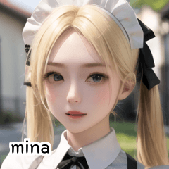 blonde pretty maid girl mina