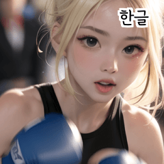 KR blonde boxer girl