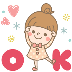 "cute girl" Moving Sticker!!