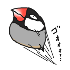 Evil eyes Java sparrow (revised ver.)