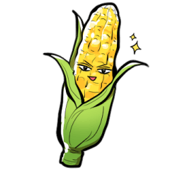 corn with a face of emotions
