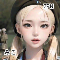 JPN blond army soldier girl mico