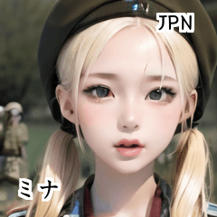 JPN blond army soldier girl mina