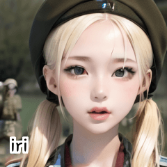 blond army soldier girl iri