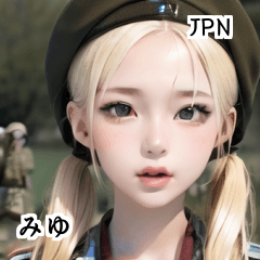 JPN blond army soldier girl miyu