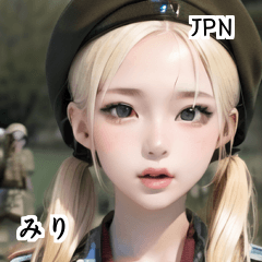 JPN blond army soldier girl miri