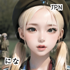 JPN blond army soldier girl nina