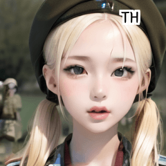 TH blond army soldier girl