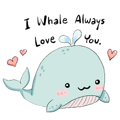 Cute Whale pastel English version