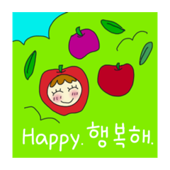 Fruits girl applee(Korean-English)