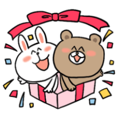 Rabbit and bear face stickers only